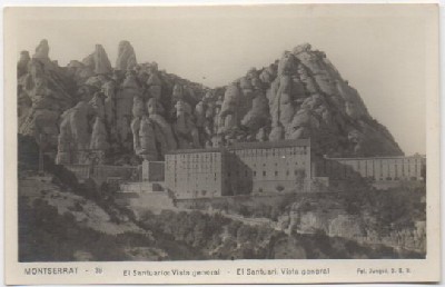 POSTAL ANTIGUA DE BARCELONA. MONTSERRAT. VISTA GENERAL DEL SANTUARIO