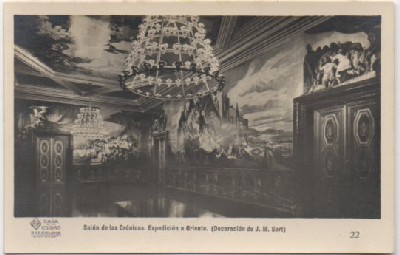 POSTAL DE BARCELONA. SALON DE LAS CRONICAS. EXPEDICION A ORIENTE