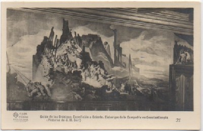 POSTAL DE BARCELONA. SALON DE LAS CRONICAS. EXPEDICION A ORIENTE