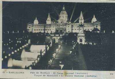 POSTAL ANTIGUA DE BARCELONA Nº 62 PARQUE DE MONTJUICH - EL PALACIO NACIONAL