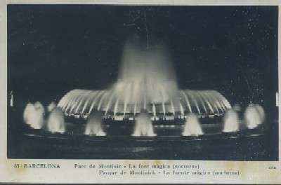 POSTAL ANTIGUA DE BARCELONA Nº 65 PARQUE DE MONTJUICH - LA FUENTE MAGICA NOCTURNA