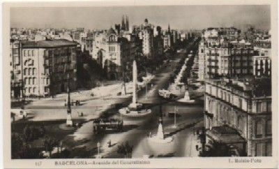 POSTAL DE BARCELONA. AVENIDA DEL GENERALISIMO