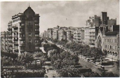 POSTAL DE BARCELONA. AVENIDA DEL GENERALISIMO