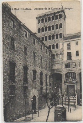 POSTAL ANTIGUA DE BARCELONA. ARCHIVO DE LA CORONA DE ARAGON Nº 85