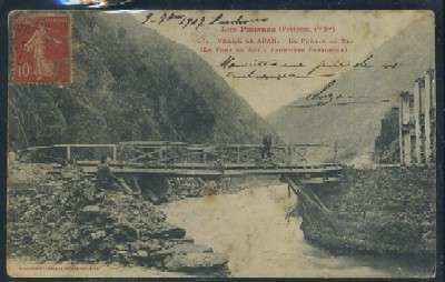 POSTAL ANTIGUA DEL VALLE DE ARAN - LOS PIRINEOS - PUENTE DEL REY FRONTERA ESPAÑOLA