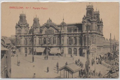 POSTAL ANTIGUA DE BARCELONA. MUNDIAL PALACE Nº 7