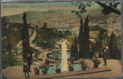 POSTAL ANTIGUA DE BARCELONA. PARQUE DE MONTJUICH. FUENTE DE LA GLORIETA