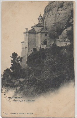 POSTAL ANTIGUA DE BARCELONA. MONTSERRAT. CUEVA DE LA VIRGEN