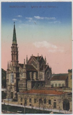 POSTAL ANTIGUA DE BARCELONA. IGLESIA DE LAS SALESES
