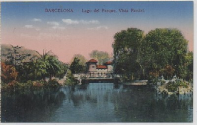POSTAL ANTIGUA DE BARCELONA. LAGO DEL PARQUE. VISTA PARCIAL