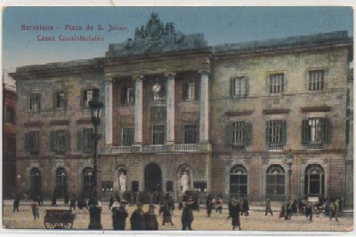 POSTAL ANTIGUA DE BARCELONA. PZA. SAN JAIME. CASAS CONSISTORIALES
