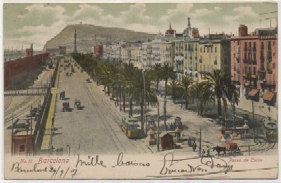 POSTAL ANTIGUA DE BARCELONA. PASEO DE COLON