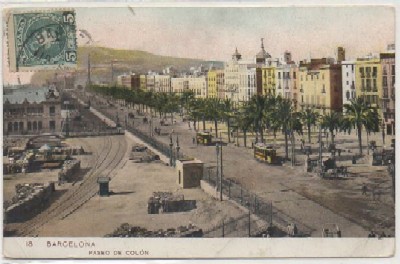 POSTAL ANTIGUA DE BARCELONA. PASEO DE COLON