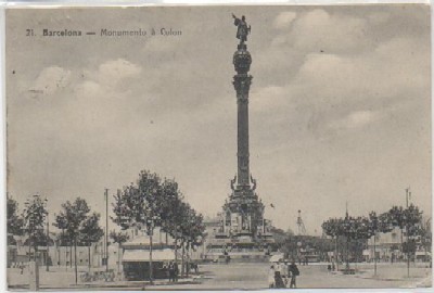 POSTAL ANTIGUA DE BARCELONA. MONUMENTO A COLON Nº 21