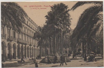 POSTAL ANTIGUA DE BARCELONA. PLAZA REAL Nº 144