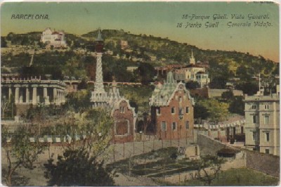 POSTAL ANTIGUA DE BARCELONA. PARQUE GÜELL. VISTA GENERAL