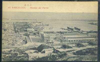 POSTAL ANTIGUA DE BARCELONA - R.S.A. Nº 66 BARCELONA - MUELLES DEL PUERTO