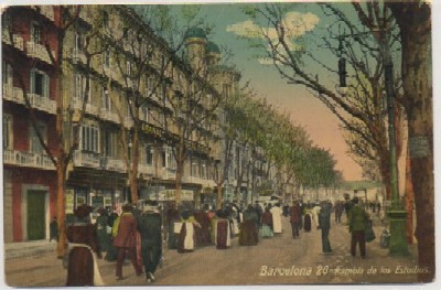 POSTAL ANTIGUA DE BARCELONA. RAMBLA DE LOS ESTUDIOS Nº 26