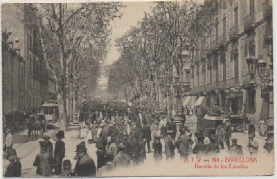 POSTAL ANTIGUA DE BARCELONA. RAMBLA DE ESTUDIOS Nº 198