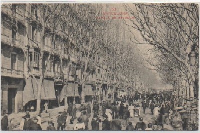 POSTAL ANTIGUA DE BARCELONA. RAMBLA DE ESTUDIOS Nº 50