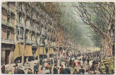 POSTAL ANTIGUA DE BARCELONA. RAMBLA DE ESTUDIOS