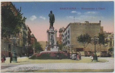 POSTAL ANTIGUA DE BARCELONA. MONUMENTO A CLAVE