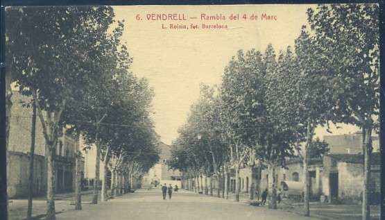 POSTAL ANTIGUA DE VENDRELL. TARRAGONA. Nº 6 RAMBLA DEL 4 DE MARC