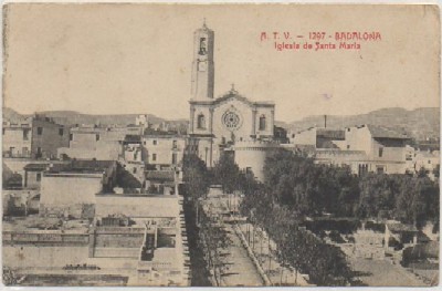 POSTAL ANTIGUA DE BARCELONA. IGLESIA DE SANTA MARIA