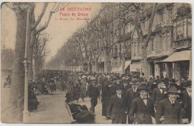 POSTAL ANTIGUA DE BARCELONA. PASEO DE GRACIA Nº 59
