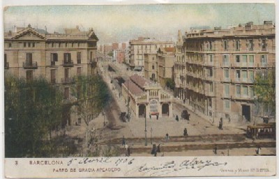 POSTAL ANTIGUA DE BARCELONA. PASEO DE GRACIA. APEADERO