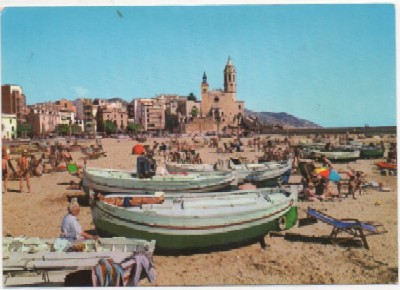 POSTAL DE BARCELONA. SITGES. PLAYA DE PESCADORES