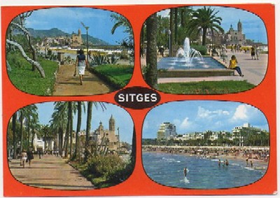 POSTAL DE BARCELONA. SITGES. VARIAS VISTAS