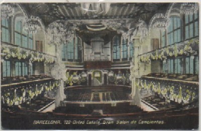 POSTAL DE BARCELONA. ORFEO CATALAN. GRAN SALON DE CONCIERTOS