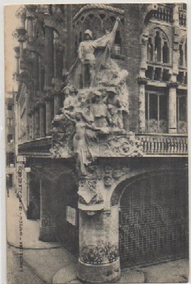 POSTAL DE BARCELONA. ORFEON. GRUPO ALEGORICO