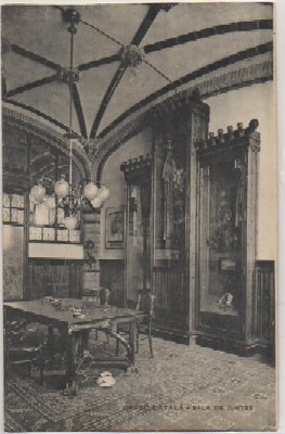 POSTAL DE BARCELONA. ORFEO CATALAN. SALA DE JUNTAS