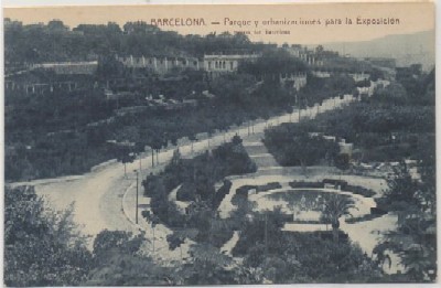 POSTAL DE BARCELONA. PARQUE Y URBANIZACIONES PARA LA EXPOSICION