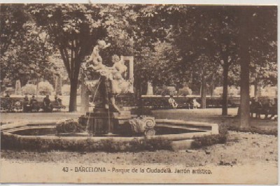 POSTAL DE BARCELONA. PARQUE DE LA CIUDADEL. JARRON ARTISTICO