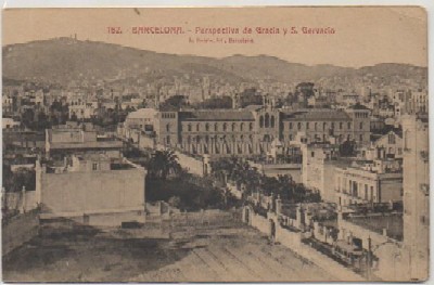POSTAL DE BARCELONA. PERSPECTIVA DE GRACIA Y S. GERVACIO Nº 162