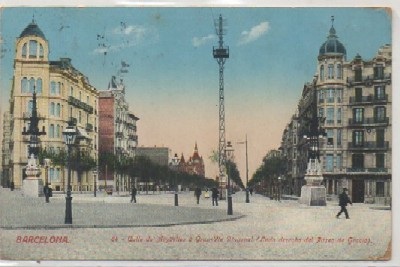 POSTAL DE BARCELONA. CALLE ARGÜELLES. GRAN VIA DIAGONAL