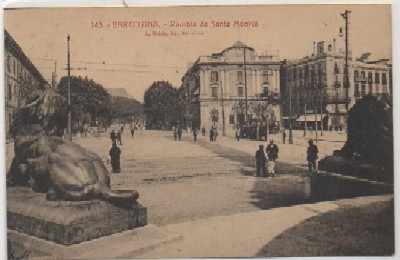 POSTAL DE BARCELONA. RAMBLA DE SANTA MONICA Nº 145
