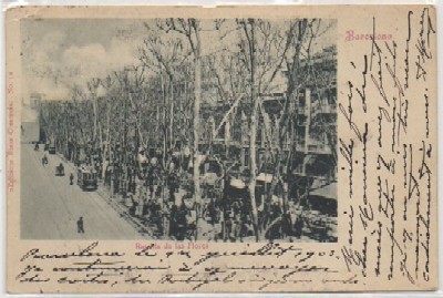 POSTAL DE BARCELONA. RAMBLA DE LAS FLORES