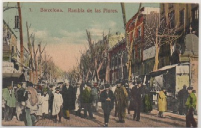 POSTAL DE BARCELONA. RAMBLA DE LAS FLORES Nº 1