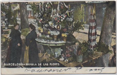 POSTAL DE BARCELONA. RAMBLA DE LAS FLORES
