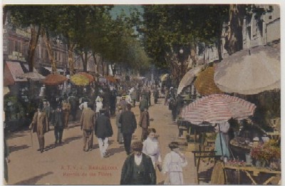 POSTAL DE BARCELONA. RAMBLA DE LAS FLORES Nº 7