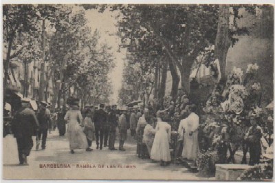 POSTAL DE BARCELONA. RAMBLA DE LAS FLORES