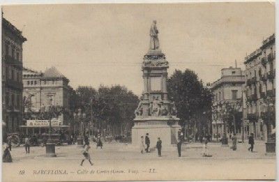 POSTAL DE BARCELONA. CALLE DE CORTES. GRAN VIA  Nº 59