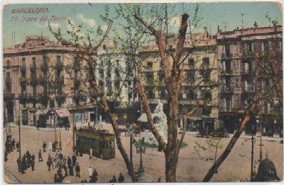 POSTAL ANTIGUA DE BARCELONA. PLAZA DEL TEATRO