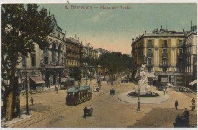 POSTAL ANTIGUA DE BARCELONA. PLAZA DEL TEATRO Nº 6