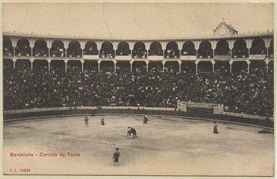 POSTAL DE BARCELONA. CORRIDA DE TOROS
