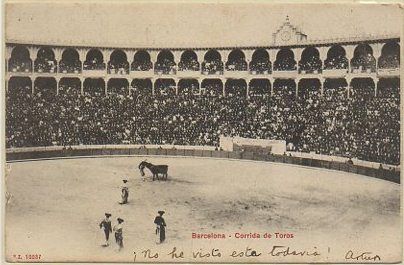 POSTAL DE BARCELONA. CORRIDA DE TOROS
